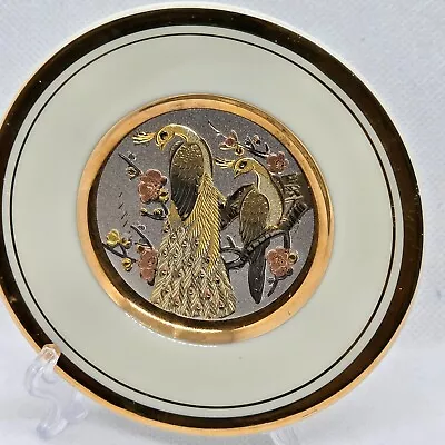 Buy The Art Of Chokin 24k Gold Rim 6  Plate Peacock Design Samurai Warriers • 17.99£