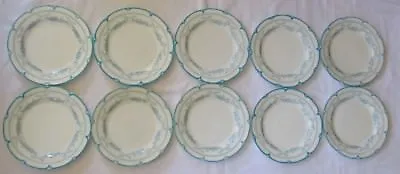 Buy Antique 1895 Cauldon England Blue And White Luncheon Plates - Set Of 10 • 118.53£