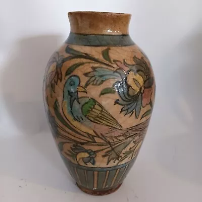 Buy Antique Persian Middle Eastern Qajar Pottery Vase Jar Birds Flowers  • 662.11£