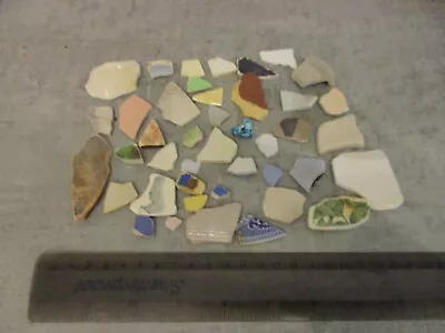 Buy Sea Tumbled Pottery Pieces Lyme Regis Dorset For Craft Work Etc - 142gms • 6£