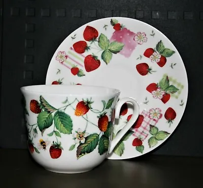 Buy Roy Kirkham Large  Breakfast Cup And Saucer 'Strawberry' Mix • 14.50£