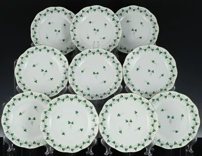 Buy Set 10 Herend Hungary Persil Pattrn Hand Painted Porcelain Dinner Plates No Rsrv • 126.90£