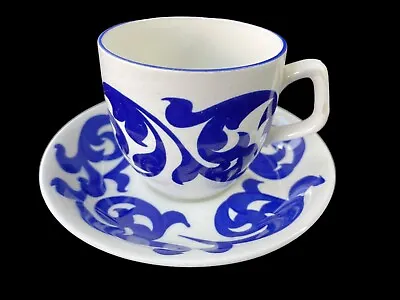 Buy Vintage Royal Cauldon Blue Scroll Tea / Coffee Cup And Saucer • 9.95£
