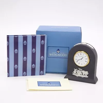 Buy Black Mini Jasperware Wedgwood Clock In Box • 24.99£