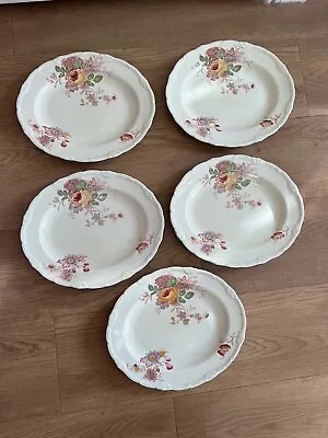 Buy GRINDLEY ENGLAND SHELMERDENE Oval Dining Plates X5 Flower Design Good Condition • 20£