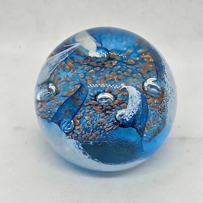 Buy Caithness Glass Seascape Debutante Blue Abstract Design Glass Paperweight • 55£