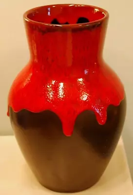 Buy Vintage Art Pottery Vase RED FAT LAVA DRIP GLAZE MIDCENTURY MODERN Beauce Canada • 60.66£