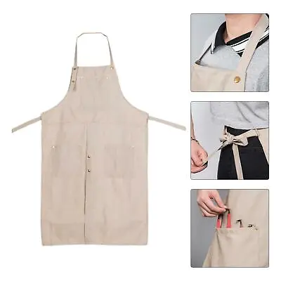 Buy Pottery Apron For Women Men Kitchen Cooking Water Resistant With Pockets • 18.98£