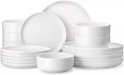 Buy 18pc Dinner Set Marble Porcelain Crockery Plates Bowls Dinnerware Service For 6 • 84.99£
