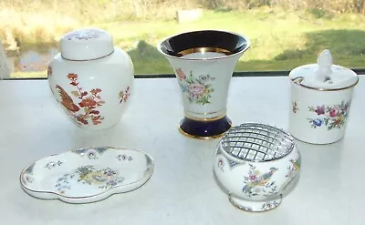 Buy Royal Dux Vase, Coalport Rose Bowl, Wedgwood Ginger Jar, Minton Preserve 5 PC • 15£
