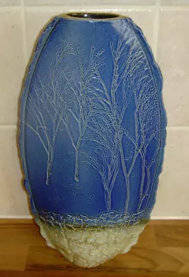 Buy Tenmoku Pottery Vase Tree Design Handcrafted In Malaysia Large 12 Inch Size • 17.99£