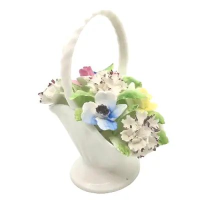 Buy VINTAGE~Royal Doulton England Bone China Handled Basket Of Flowers • 14.24£