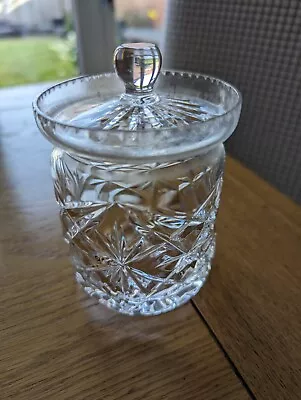 Buy Vintage Cut Glass Crystal Preserve Marmalade Jam Honey Jar Lidded Pot Retro • 15£
