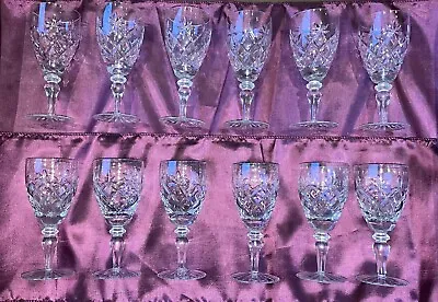 Buy 12 X Vintage Cut Crystal Small Wine / Sherry / Port Glasses. H14cm • 55£