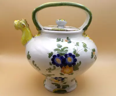 Buy Antique Cantagalli Italian Faience Majolica TEAPOT With Serpent Spout • 19.99£