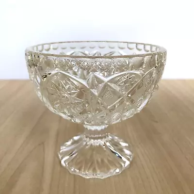 Buy Vintage Crystal Footed Bonbon Dish Sweets Bowl 11x10cm Decorative Star Design • 11£