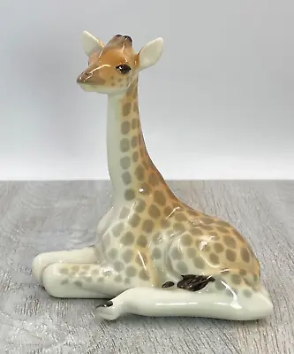 Buy Vintage Figurine Sitting Giraffe LFZ Lomonosov  Porcelain Soviet Era 70s USSR • 47.41£