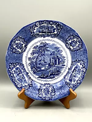 Buy Antique William Adams Blue & White Asian Theme Plate Oriental Pattern • 43.16£