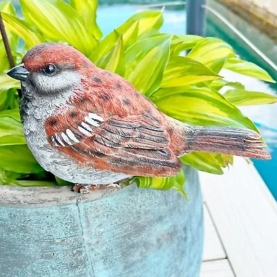 Buy Large Sparrow Bird Garden Ornament Outdoor Animal Statue Gardening Decoration • 14.99£