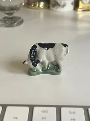 Buy Vintage Wade Pottery Whimsie Land Cow Figurine - Black And White Dairy Cow • 10£