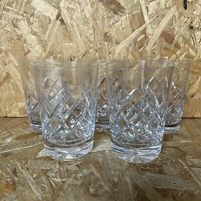 Buy 5 X Vintage Cut Crystal Old Fashioned Whiskey Whisky Glass Tumbler 9.5cm • 9.99£