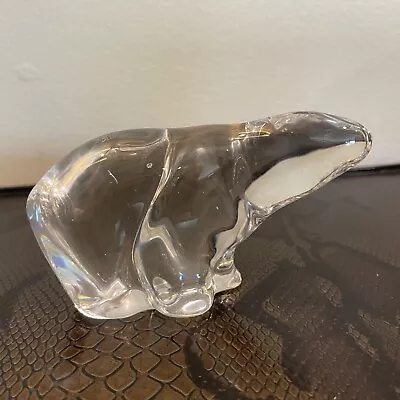 Buy Hadeland Glass Clear Crystal Polar Bear Paperweight Figurine Norway 5  X 2.5  • 13.27£
