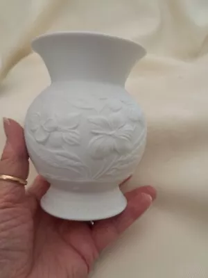 Buy Kaiser Germany Bisque Porcelain Vase White Round Shape Signed M Frey 11 Cm • 10.99£