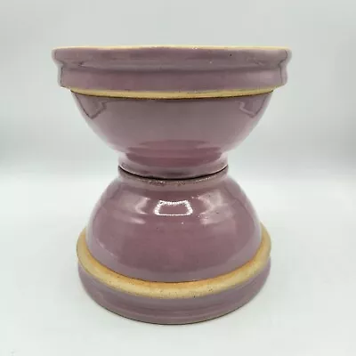Buy 2 VTG Stoneware Lavender Purple Nesting Mixing Bowls Lilac Yellow Ware Pottery • 56.53£
