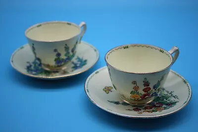 Buy Crown Staffordshire Pan Design 2 Cups And Saucers • 30£