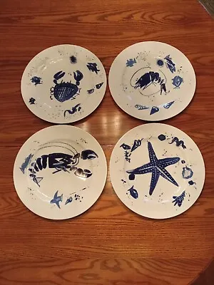 Buy GILITZER Porzellan Manufaktur ~ OCEAN Pattern ~ Blue & White Charger Plates -... • 47.49£