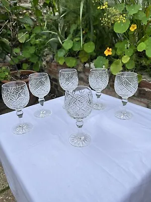 Buy Six Rare Thomas Webb Regency Crystal Wine Glasses • 40£