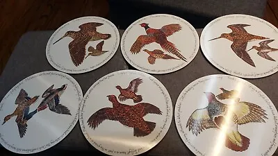 Buy 6 X Richard Bramble Jersey Pottery Partridge Game Bird Place Mats Set Rare • 113.80£