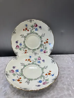 Buy 2 X Vintage Chelsea Victoria Fine Bone China Cream Saucers X3071 Made In England • 4£