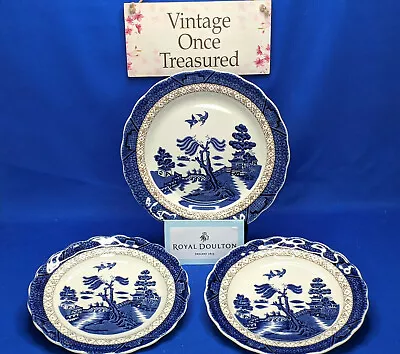 Buy Royal Doulton Booths * Real Old Willow * Sandwich Plate + 2 X Side Plates * VGC • 13.75£