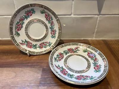 Buy Pair Of Indian Tree Pattern Saucers By Maddock, England • 12£