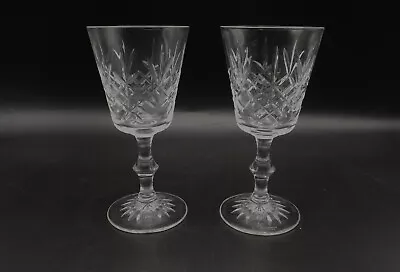 Buy 2 Edinburgh Crystal LOMOND (square Bowl) Cut Claret Wine Glasses - 6 1/8  • 18£