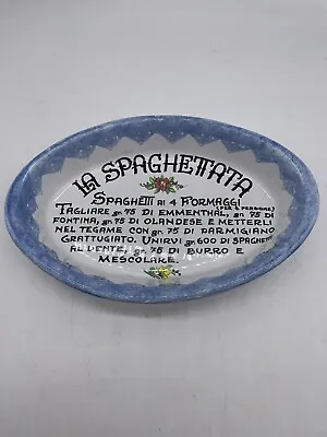 Buy Italian Clay Pottery Sorrento Italy Oval Dish Spagetti La Spaghettata PISAPIA • 24.95£