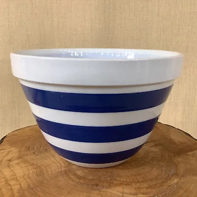 Buy Vintage Cornishware Style Pudding Basin Bowl Blue White Striped Made In England • 9.95£