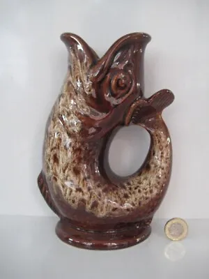 Buy Vintage Fish Gurgle Jug Vase Fosters Studio Pottery Cornwall England 8  Size 1 • 22.99£