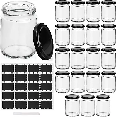 Buy BELLE VOUS 20 Pack Of Round Clear Glass Jars With Airtight Lids - 227ml 8oz • 22.99£