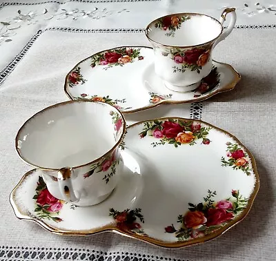 Buy Royal Albert Old Country Roses Two Tea Cups With Saucer/cake Plate 1962 • 4.20£