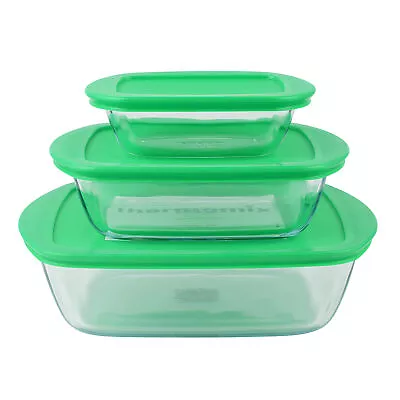 Buy Pyrex 3 Cook & Store Dishes Plus 3 Lids Temp Resistant From -40 To -300 Degrees • 25.99£
