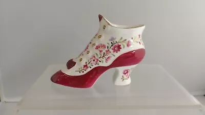 Buy Aynsley Tiny Fine Bone China Shoe Pretty Pink Rose Pattern 8cm • 4.90£