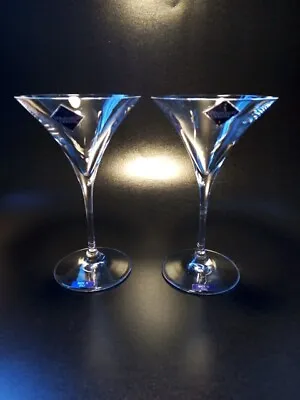 Buy 2 X Edinburgh Crystal Stylish Elegant Vodka Martini Crystal Glasses • 25£