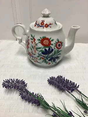Buy Smithsonian Institution Porcelain China Tea Pot W/ Orange Flower Decoration • 24£