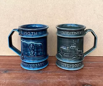 Buy Collectors Vintage Set Of  2 Ceramic Holkham Pottery Life Boat Mugs. • 14.80£