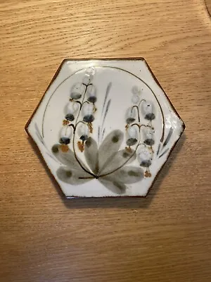 Buy Large  Highland Stoneware Celadon Floral  Trivet Pot Stand   Hexagonal • 11£