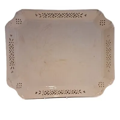 Buy Leeds Creamware Pierced Serving Tray 14.25 X 11.5 X 2 Inches  • 30£