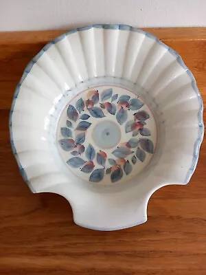 Buy Jersey Pottery   Sea Shell Shape Dish   / Blue, Peach & White Colour. 16x15 Cms. • 6.50£