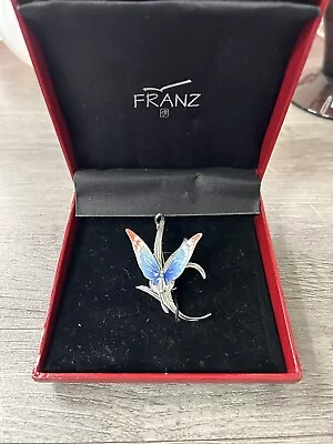 Buy Beautiful Hand Painted Porcelain Franz Butterfly Brooch • 66.02£